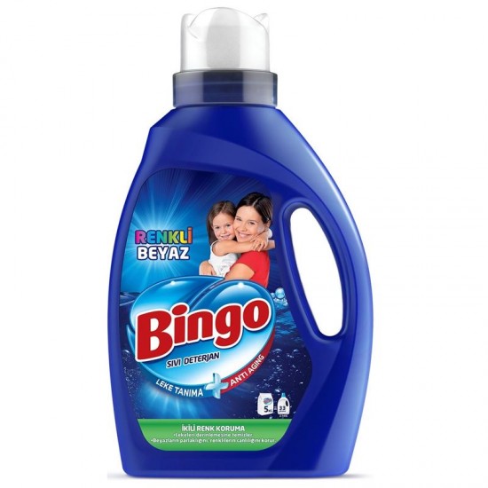 Bingo Sıvı Bakım Çamaşır Deterjanı 2145 Ml Renkli Beyaz