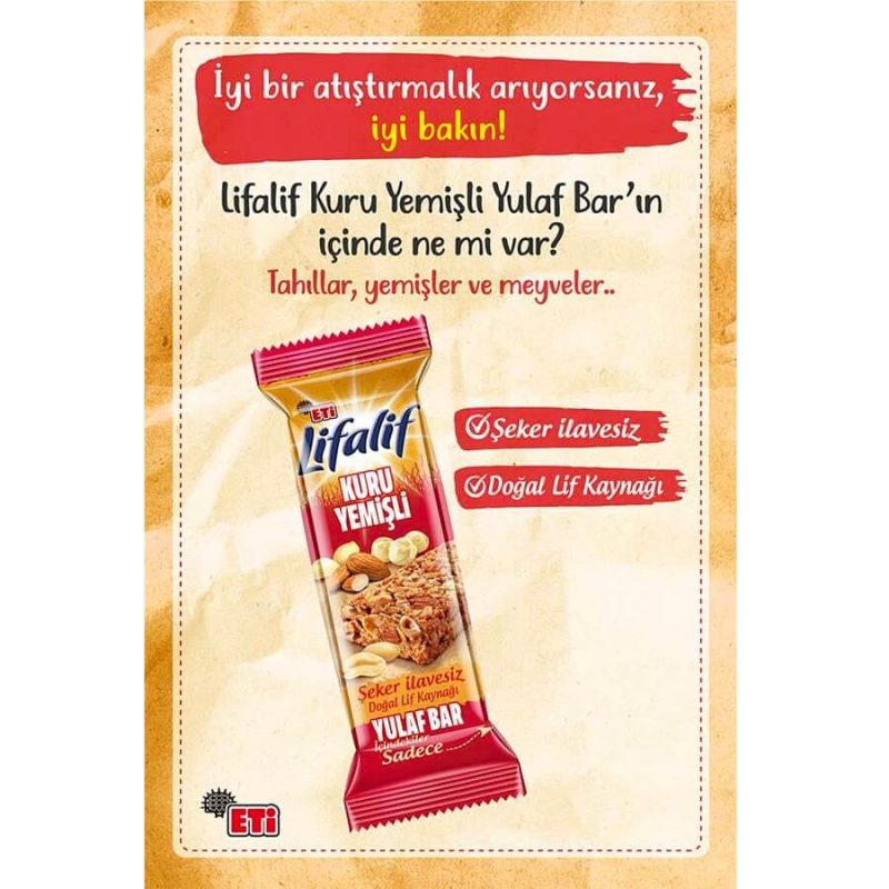 Eti Lifalif Kuru Yemişli Müsli Bar 35 Gr - Görsel 2
