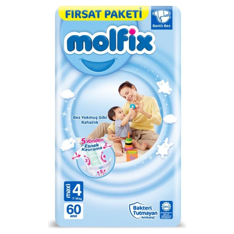 Molfix Bebek Bezi 4 Beden Maxi Fırsat Paketi 60 Adet - Görsel 1