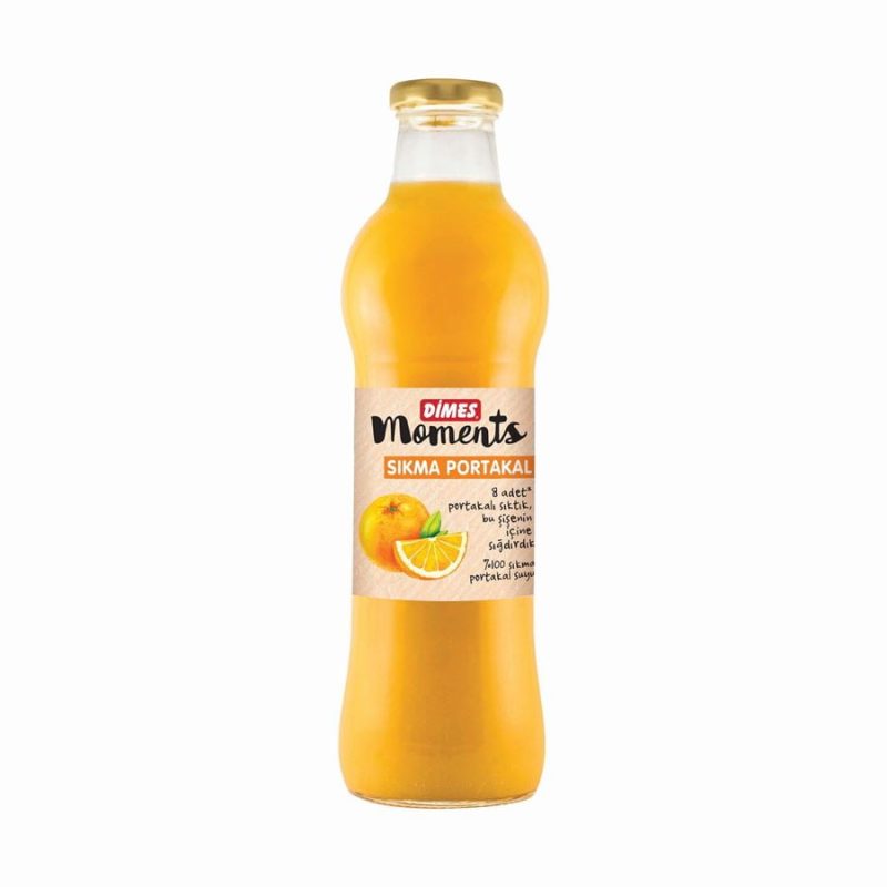 Dimes %100 Sıkma Portakal Suyu Cam 700 Ml - Görsel 1