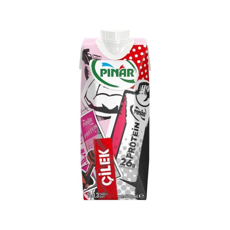 Pınar Protein Çilekli Süt 500 Ml - Görsel 1
