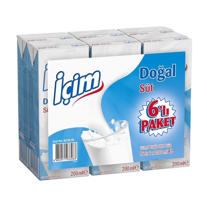İçim Sade Süt 6 X 200Ml - Görsel 1