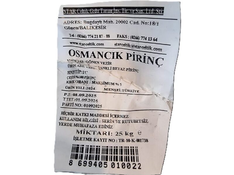 Bafra Pirinç (Osmancık) Kg