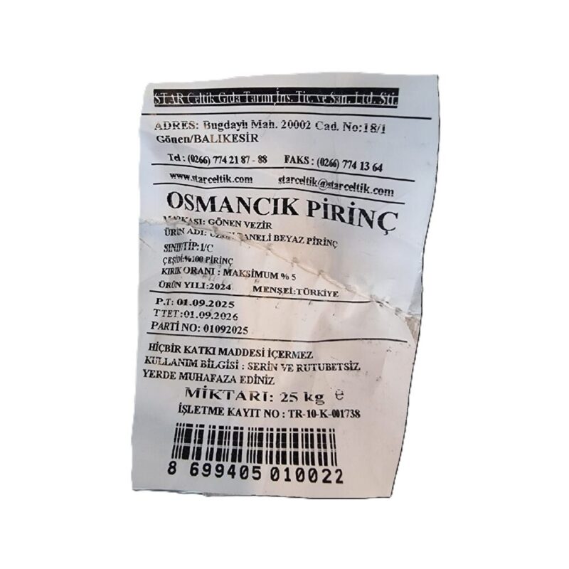 Bafra Pirinç (Osmancık) Kg - Görsel 2