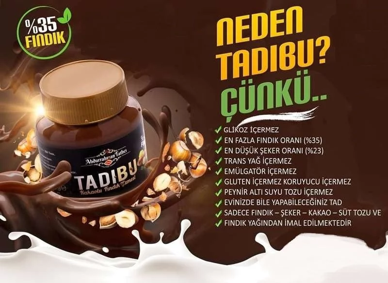 Abdurrahman Tatlıcı Tadıbu %35 Fındık Ezmesi 330 Gr - Görsel 2
