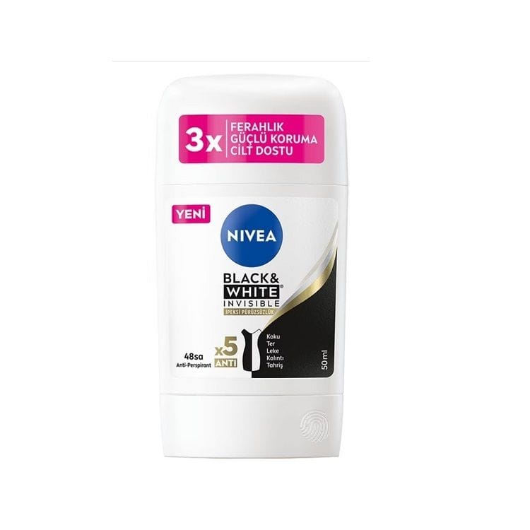 nivea-black-white-invisible-ipeksi-puruzsuzluk-kadin-stick-deodorant-50-ml-42429272 Nivea Black & White Invisible İpeksi Pürüzsüzlük Kadın Stick Deodorant 50 Ml - Görsel 1