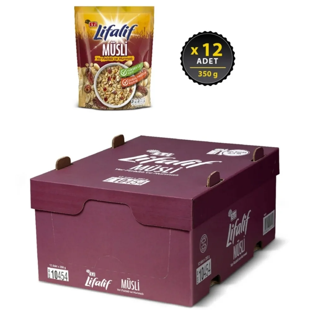 Eti Lifalif Yer Fıstıklı ve Hurmalı Müsli 12 adet
