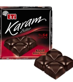 Eti Karam Bitter, %54 kakaolu çikolata, yoğun bitter çikolata, bitter sevenler için çikolata, Eti Karam çikolata