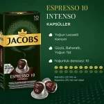 Jacobs Espresso 10 Intenso Nespresso Uyumlu Alüminyum Kapsül Kahve 10 Adet